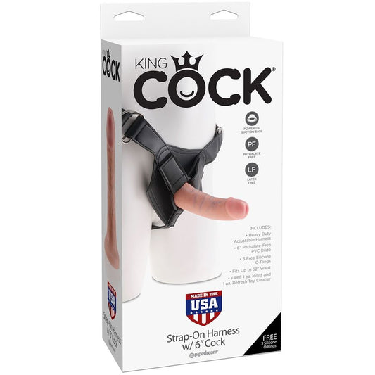 KING COCK HARNESS COM PÊNIS REALISTA 15,20 CM - Infernum Store