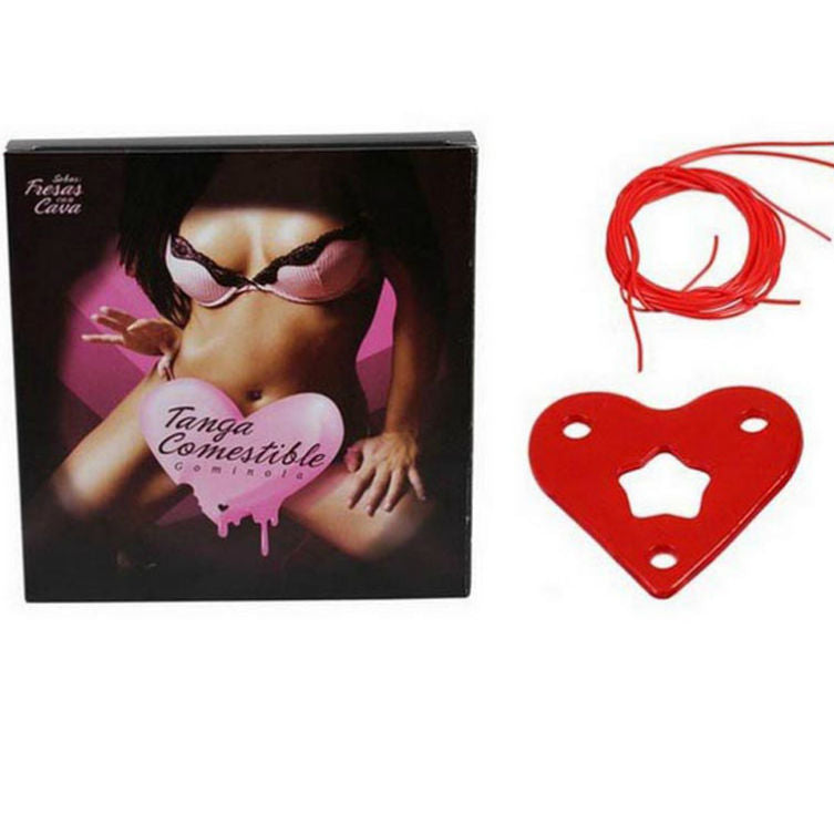 SECRETPLAY - GUMMY THONG FOR HER STRAWBERRY FLAVOR WITH CAVA - Infernum Store