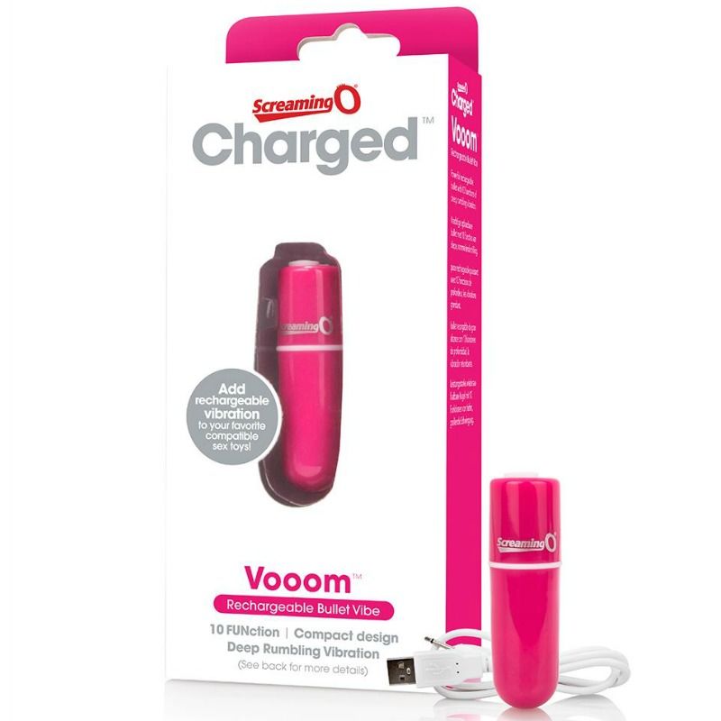 SCREAMING O - RECHARGEABLE VIBRATING BULLET VOOOM PINK - Infernum Store