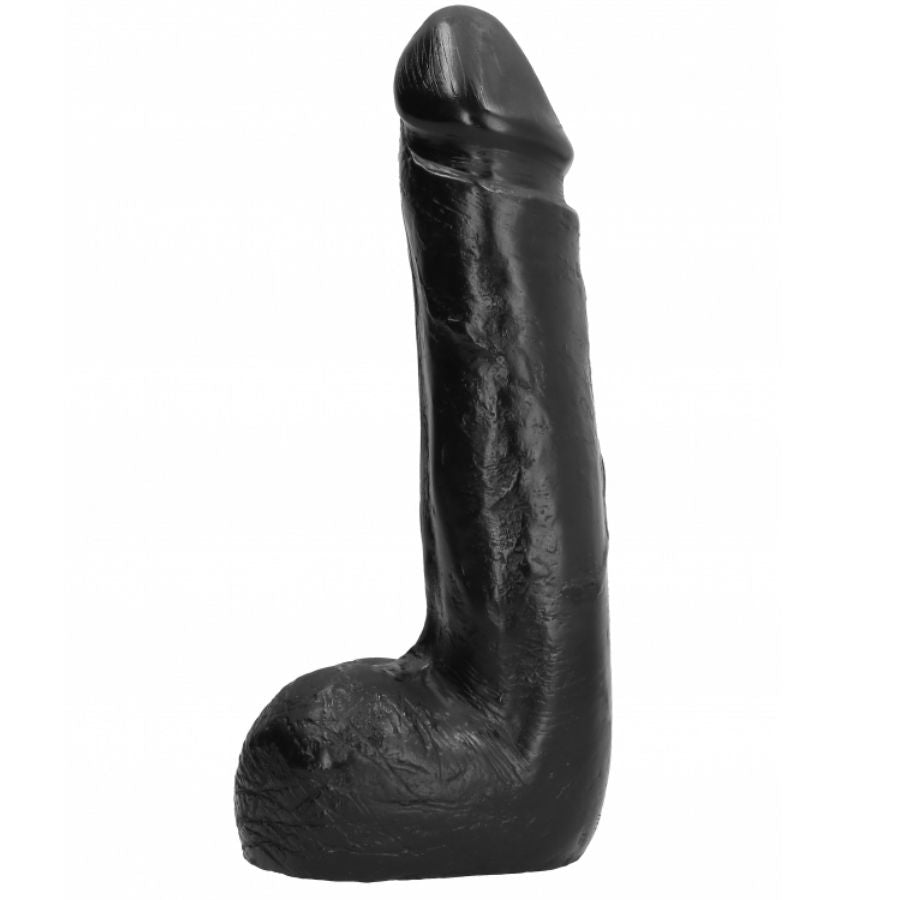 ALL BLACK - DILDO REALISTA PRETO SUAVE 20 CM - Infernum Store