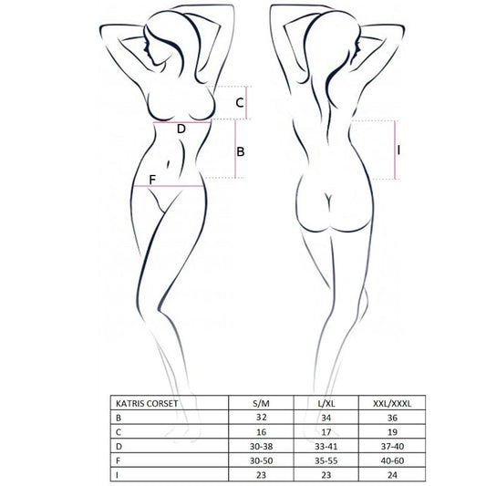 PASSION - WOMAN KATRIS CORSET PRETO TAMANHO L/XL