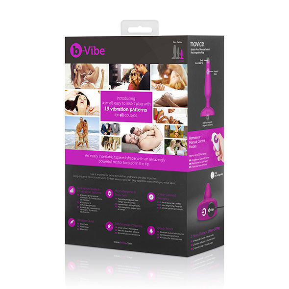 B-VIBE - NOVICE CONTROLE REMOTO PLUG ANAL FÚCSIA - Infernum Store