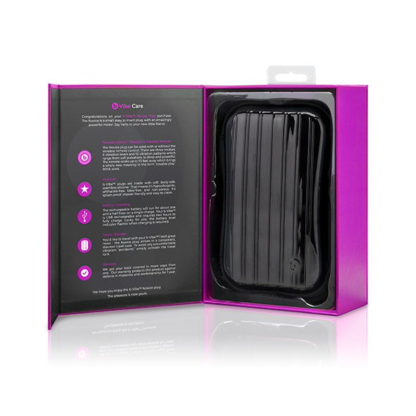 B-VIBE - NOVICE CONTROLE REMOTO PLUG ANAL FÚCSIA - Infernum Store