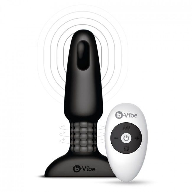 B-VIBE - PLUG ANAL DE CONTROLE REMOTO RIMMING 2 PRETO - Infernum Store