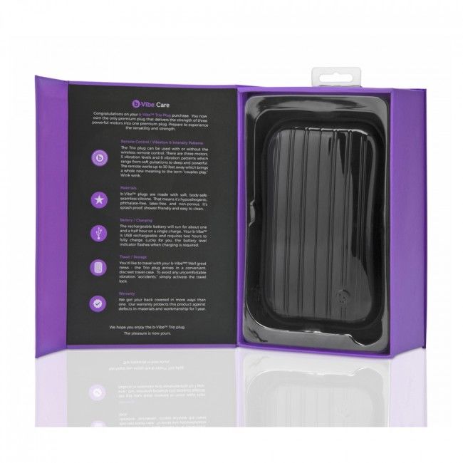 B-VIBE - TRIO PLUG DE CONTROLE REMOTO ANAL LILAC - Infernum Store