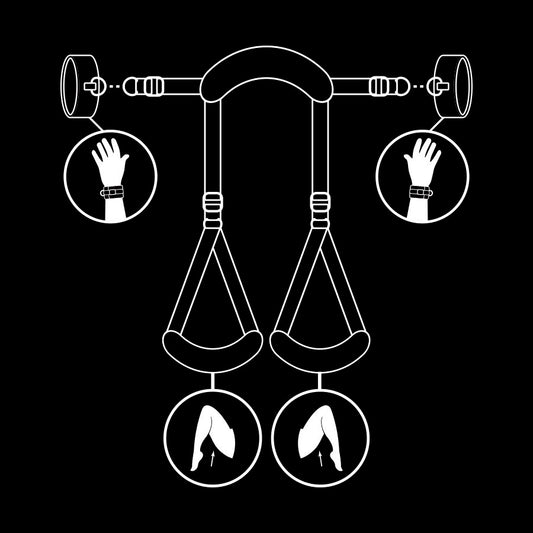 FETISH SUBMISSIVE - POSIÇÃO DE PERNAS ABERTAS COM ALGEMAS DE FORRO DE NOPRENE