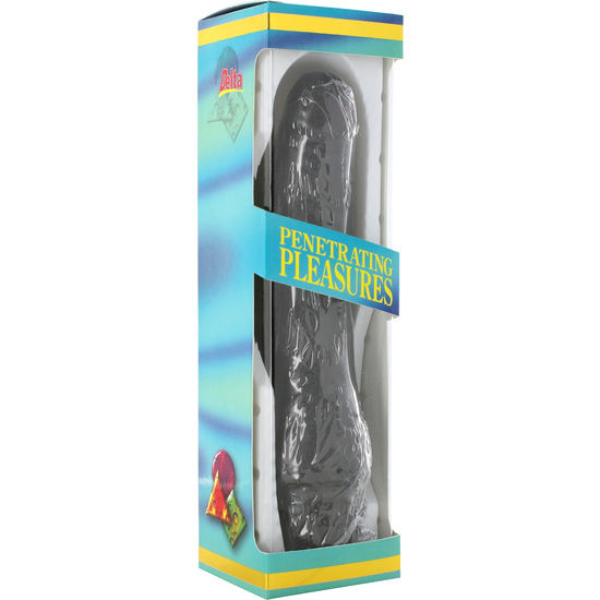 SEVEN CREATIONS - VIBRADOR VINIL P-SHAPE PÊNIS PRETO 20 CM - Infernum Store