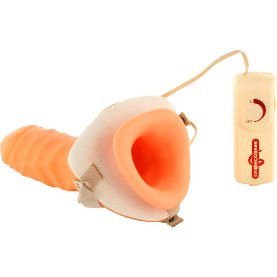 SEVEN CREATIONS - ARNÊS OCO AJUSTVEL COM VIBRADOR - Infernum Store