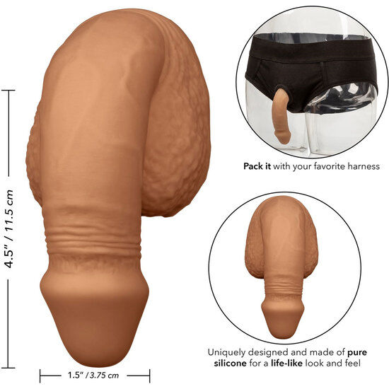 CALEXOTICS - EMBALAGEM DE SILICONE PÊNIS 12.75 CM CARAMELO - Infernum Store