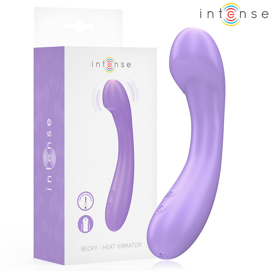 INTENSE - BECKY VIBRATOR 19 CM HEATABLE 7 VIBRATIONS PURPLE - Infernum Store