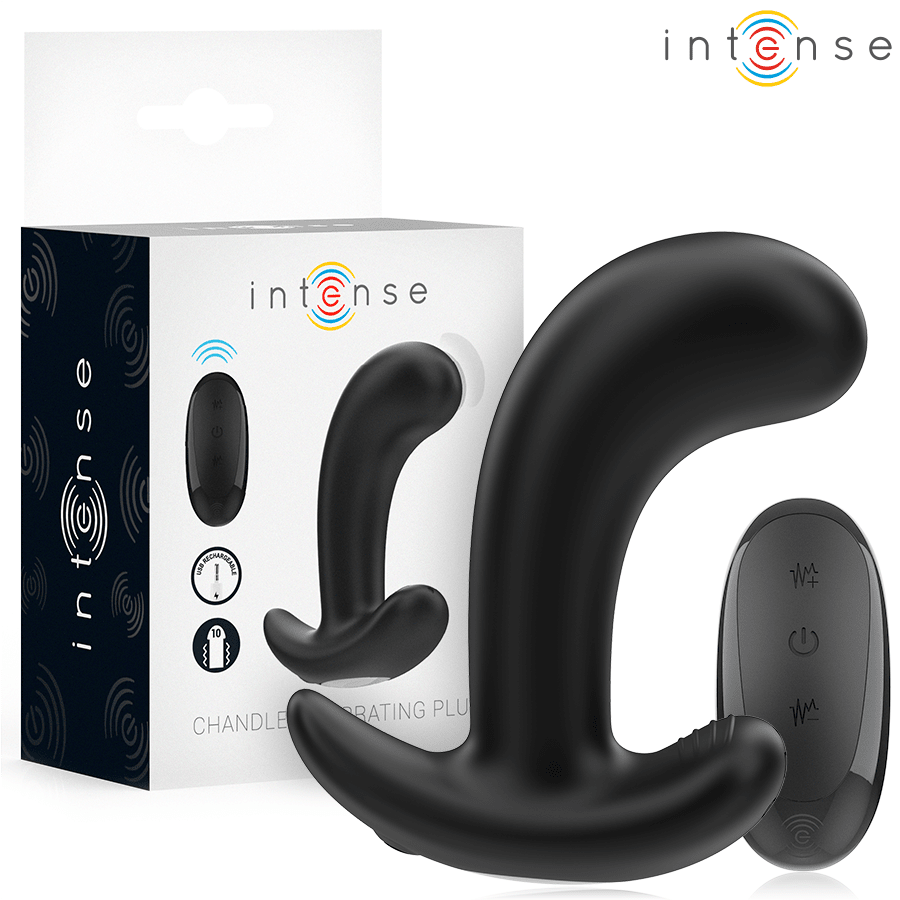 INTENSE - CHANDLER ANAL PLUG 10 VIBRATIONS BLACK REMOTE CONTROL - Infernum Store