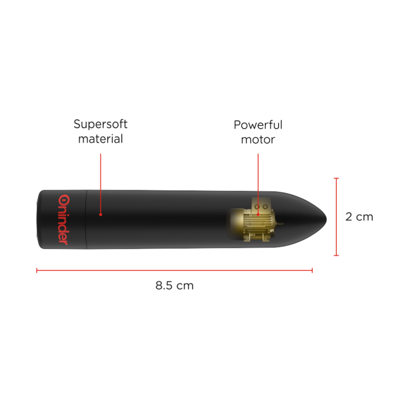 ONINDER - BERLIN BULLET VIBRADOR PRETO 9 MODOS 8,5 X 2 CM - APLICATIVO GRATUITO - Infernum Store