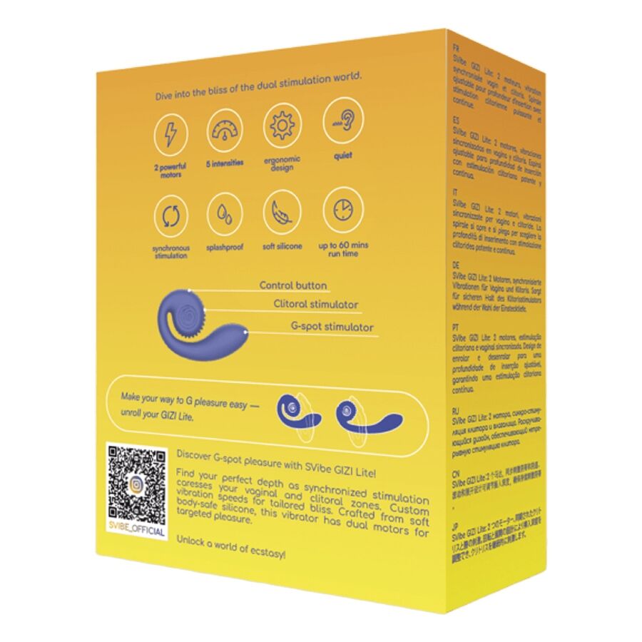 SNAIL VIBE - GIZI LITE VIBRADOR DUPLO ROXO PARA PONTO G E CLITOR - Infernum Store