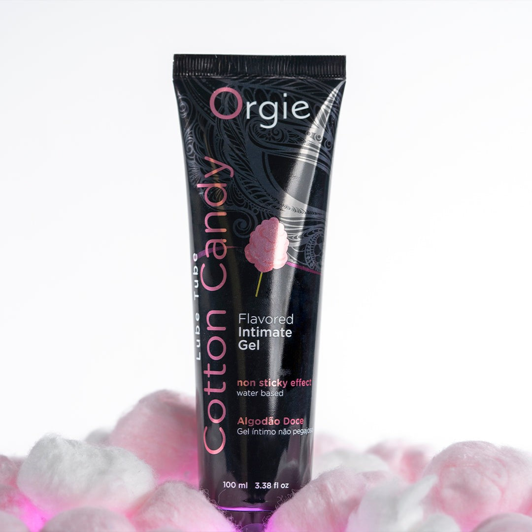 Lube Tube Cotton Candy is a kissable water-based intimate gel with cotton candy scent and flavor