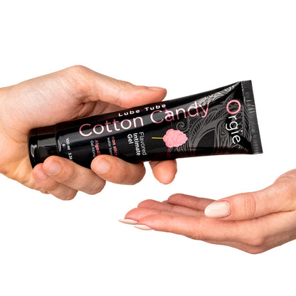 Lube Tube Cotton Candy is a kissable water-based intimate gel with cotton candy scent and flavor