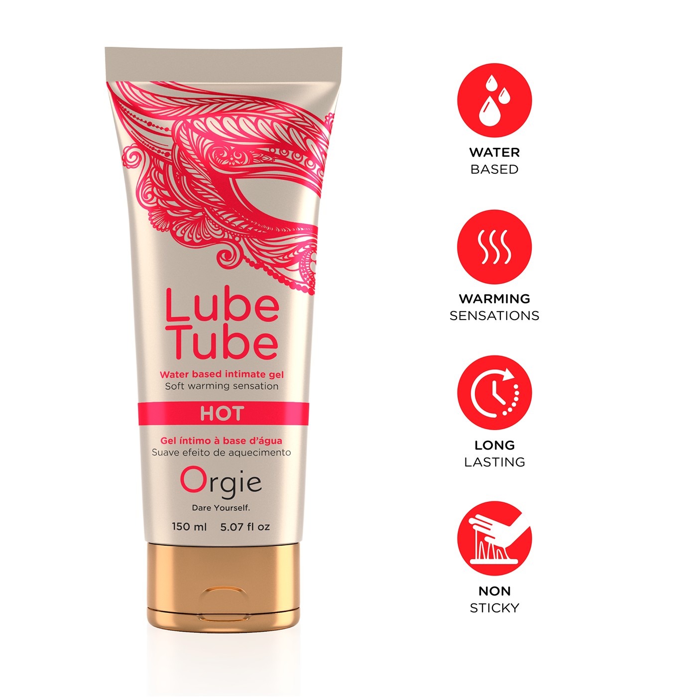 Lube Tube Hot is a water-based, odourless, long-lasting intimate gel that helps to increase the comfort, pleasure and intimac