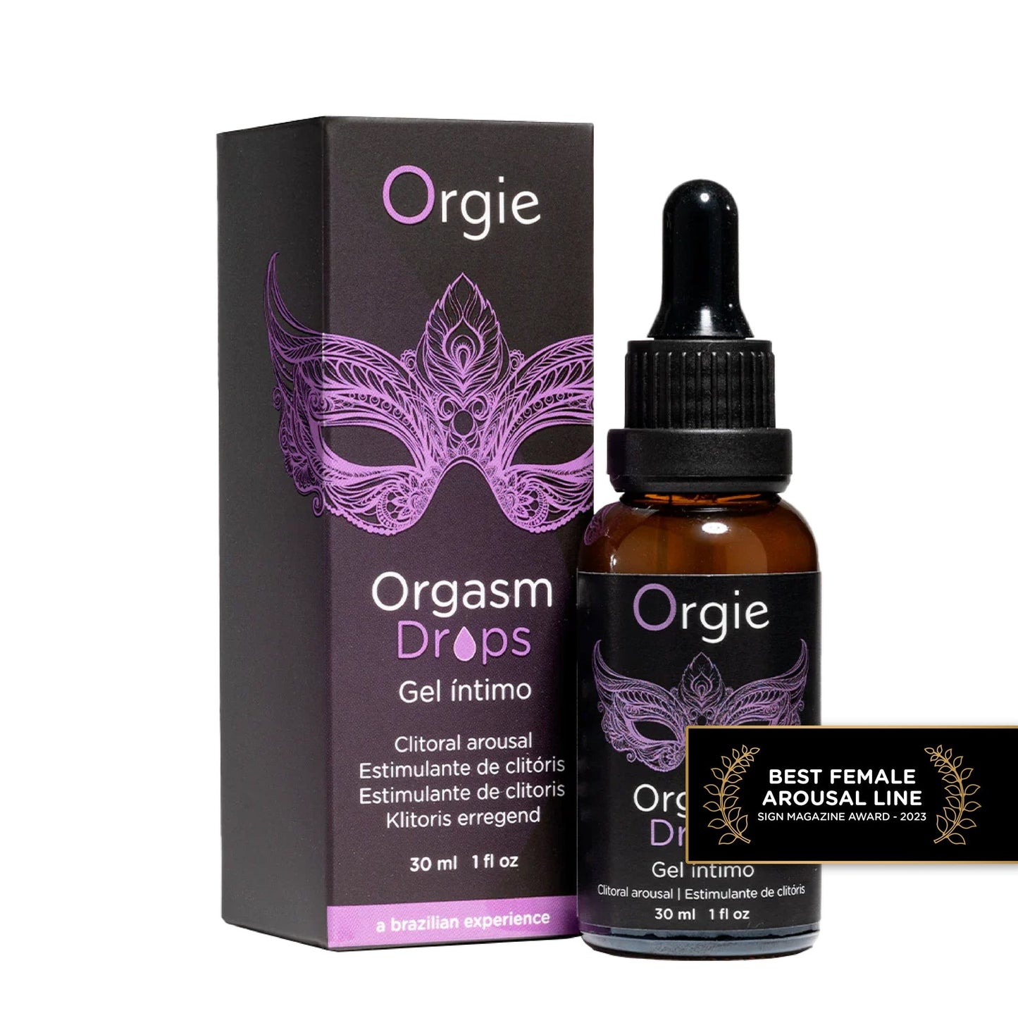 Orgasm Drops clitoral arousal intimate gel is an Orgie exclusive and groundbreaking formulation employing high-end raw materi