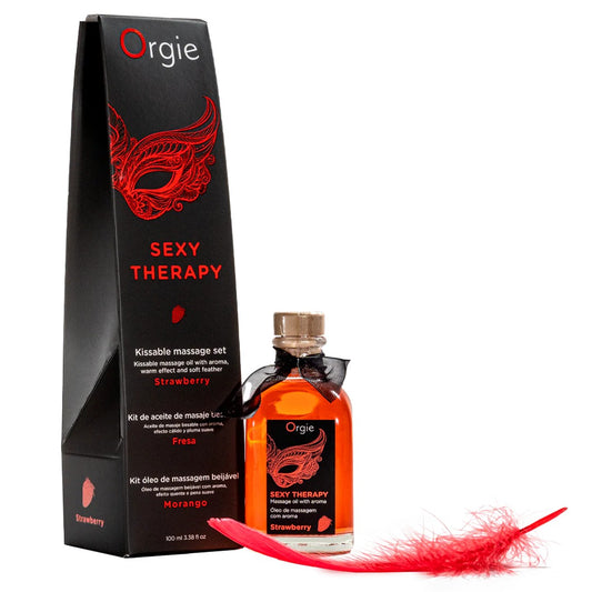Sexy Therapy Kissable Massage Set to perform the Lips Massage, an arousing sensorial foreplay experience