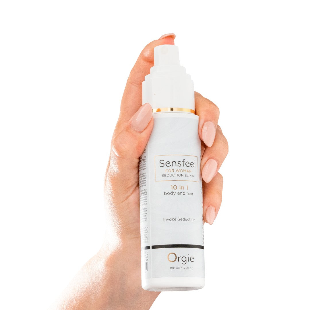 Pheromone body and hair lotion formulated with the natural-based pheromone booster ingredient Sensfeel for Her™ and seductive