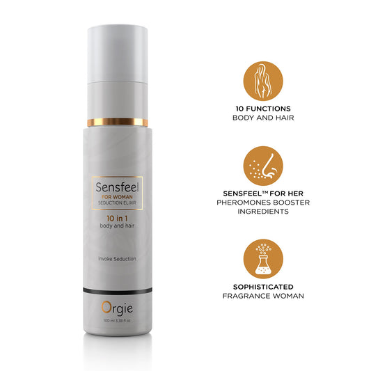 Pheromone body and hair lotion formulated with the natural-based pheromone booster ingredient Sensfeel for Her™ and seductive