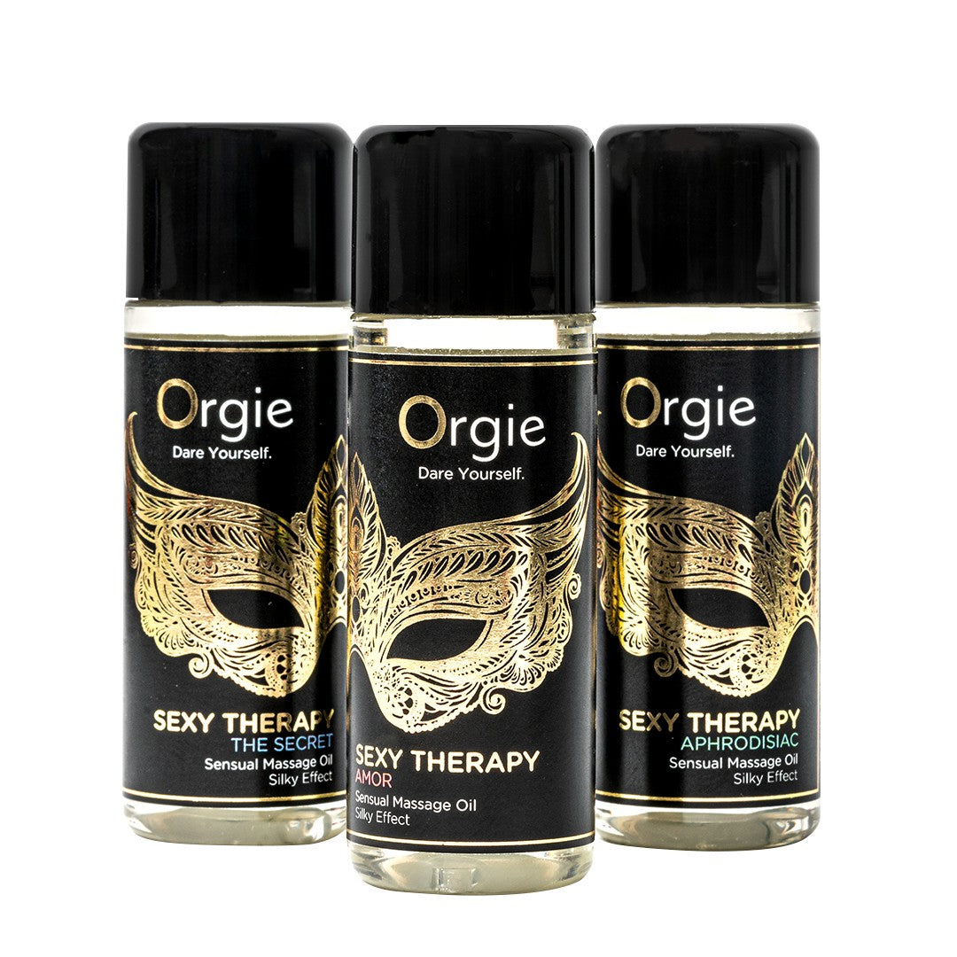 Orgie Company created a mini size collection of its Sexy Therapy Sensual Massage oils
