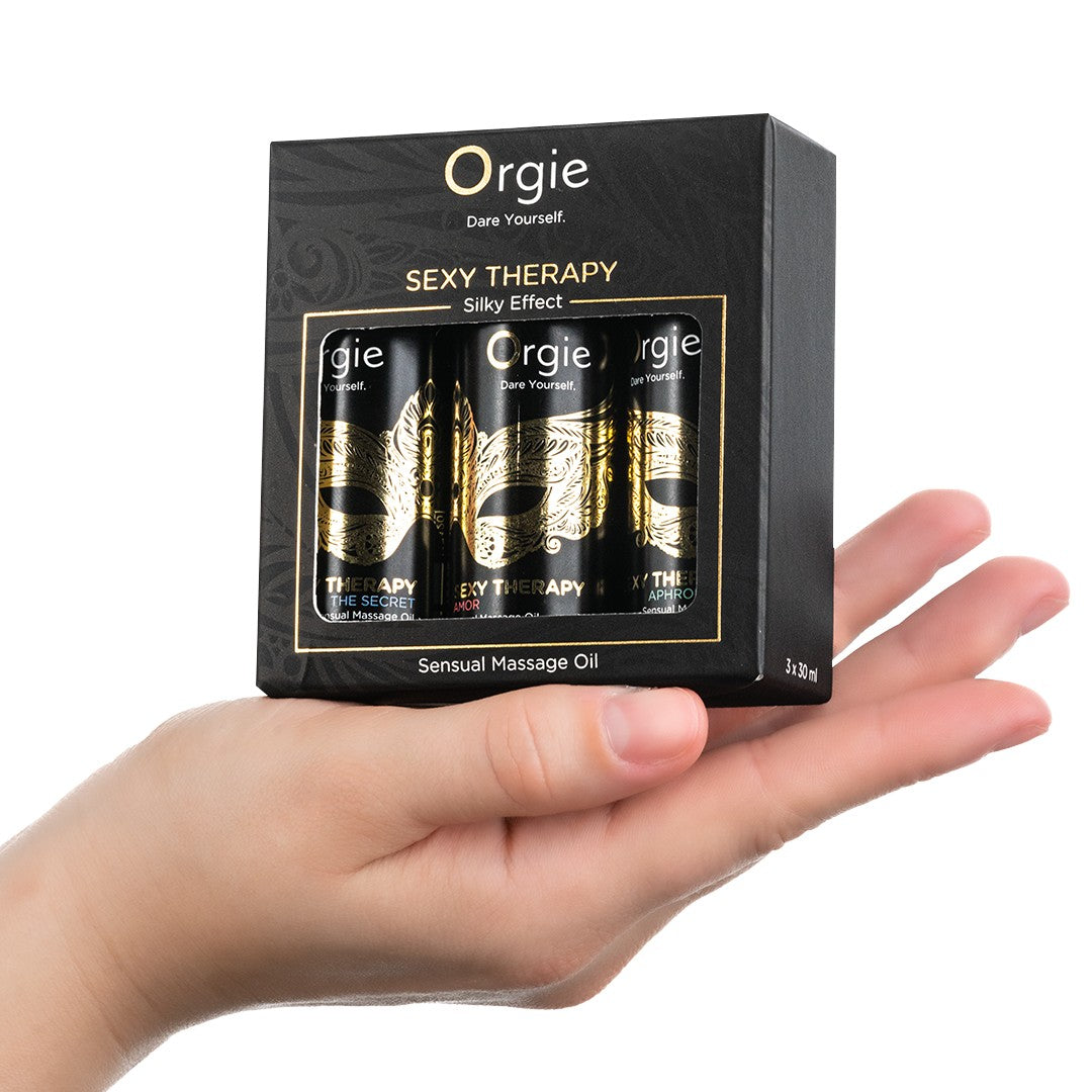 Orgie Company created a mini size collection of its Sexy Therapy Sensual Massage oils