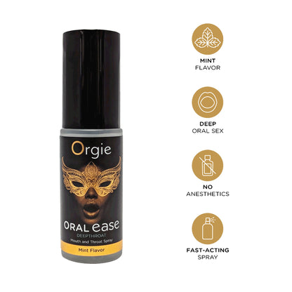Oral Ease – Mouth and throat spray, developed to improve the oral sex experience, especially during deep throat practices, pr