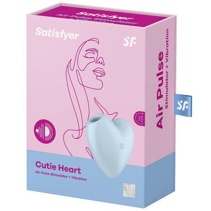 SATISFYER CUTIE HEART AIR PULSE STIMULATOR & VIBRATOR - BLUE