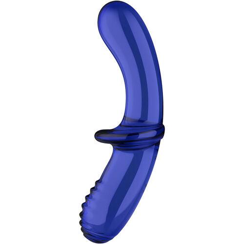 SATISFYER - DOUBLE CRYSTAL DILDO BLUE