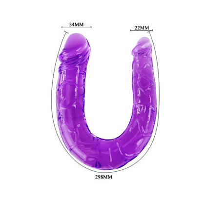 DOUBLE DILDO IN LILAC FLEXIBLE JELLY