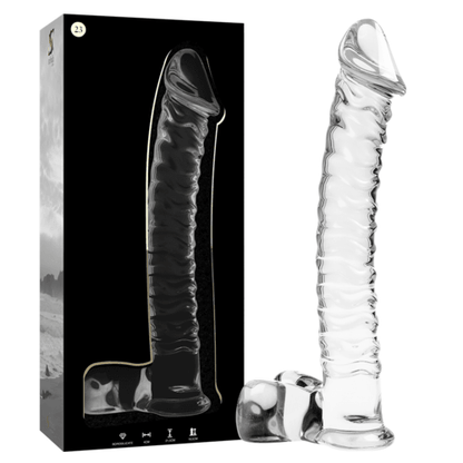 NEBULA SERIES BY IBIZA - MODEL 23 DILDO BOROSILICATE GLASS 21.5 X 4 CM CLEAR