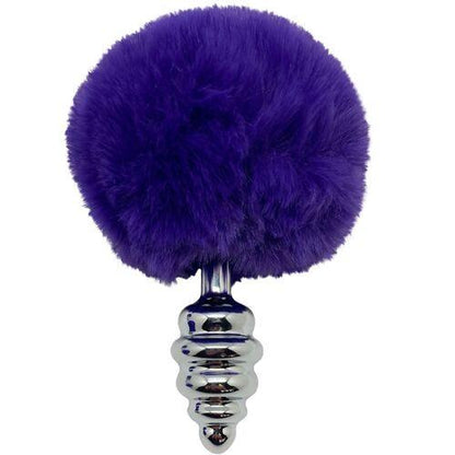 ALIVE - ANAL PLEASURE PLUG SPIRAL METAL FLUFFY DARK VIOLET SIZE L