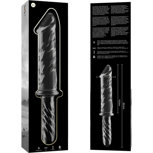 NEBULA SERIES BY IBIZA - MODEL 24 DILDO BOROSILICATE GLASS 28.5 X 5 CM CLEAR