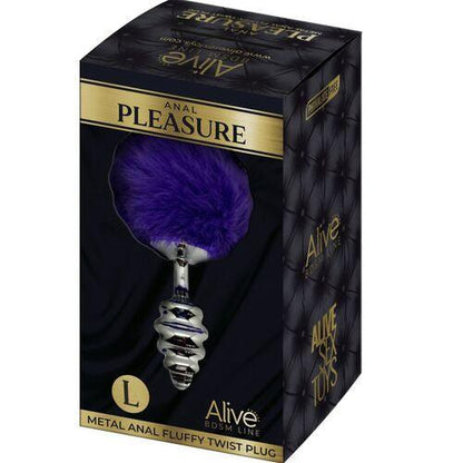 ALIVE - ANAL PLEASURE PLUG SPIRAL METAL FLUFFY DARK VIOLET SIZE L