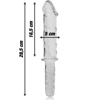 NEBULA SERIES BY IBIZA - MODEL 24 DILDO BOROSILICATE GLASS 28.5 X 5 CM CLEAR