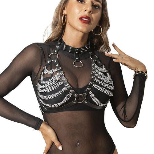 SUBBLIME - CHEST HARNESS WITH BIG RING CHAINS ONE SIZE