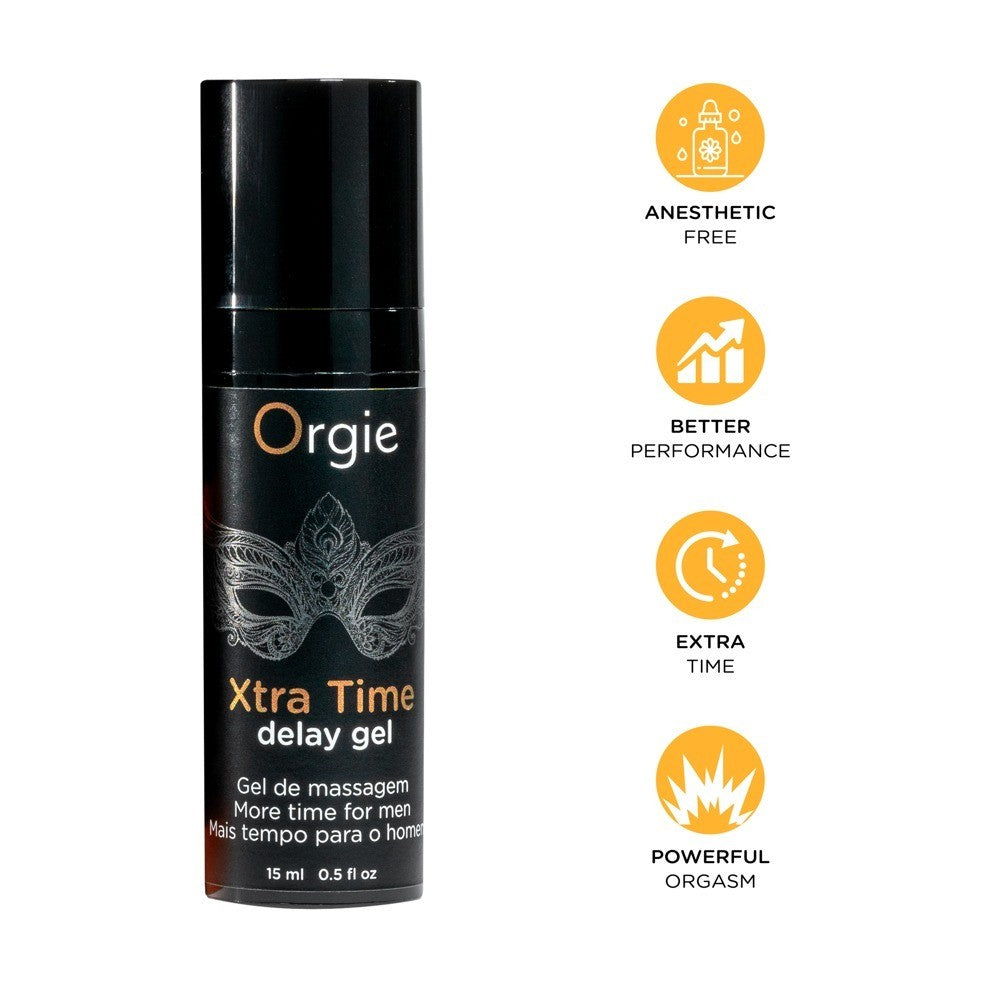 Xtra Time Delay Gel is an exclusive formula that desensitizes the penile glans, increasing the time of intercourse