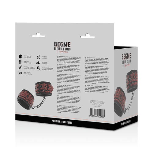 BEGME - RED EDITION PREMIUM HANDCUFFS WITH NEOPRENE LINING