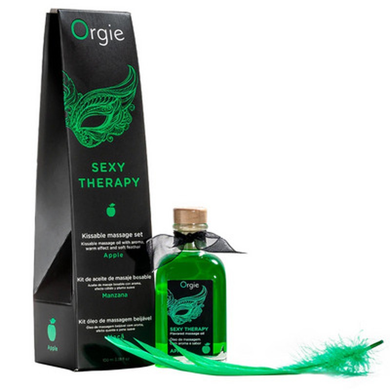 Sexy Therapy Kissable Massage Oil Apple is for massaging, kiss, and lick small areas, the erogenous zones