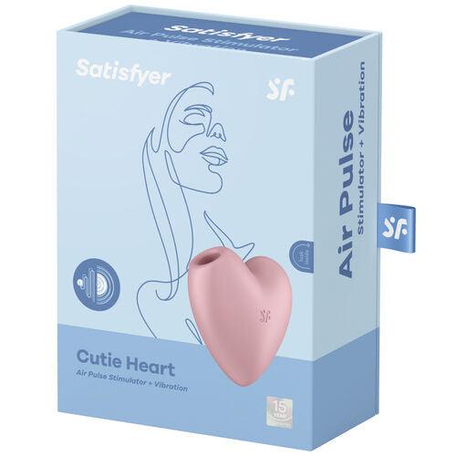 SATISFYER - CUTIE HEART AIR PULSE STIMULATOR & VIBRATOR PINK