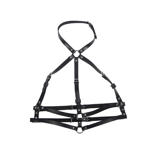 SUBBLIME - LEATHER RING CHEST HARNESS BLACK ONE SIZE