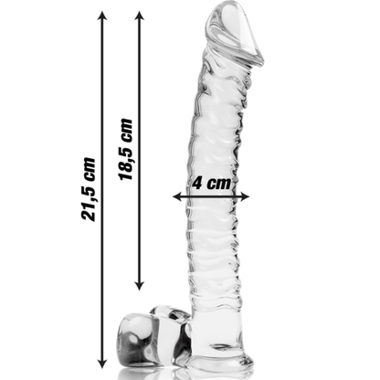 NEBULA SERIES BY IBIZA - MODEL 23 DILDO BOROSILICATE GLASS 21.5 X 4 CM CLEAR