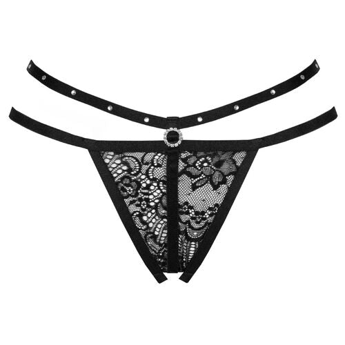 LIVCO CORSETTI FASHION - NOMADE THONG CROTCHLESS BLACK