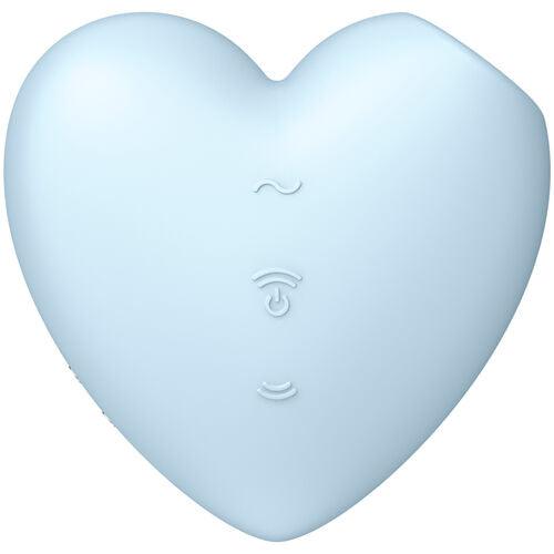 SATISFYER CUTIE HEART AIR PULSE STIMULATOR & VIBRATOR - BLUE