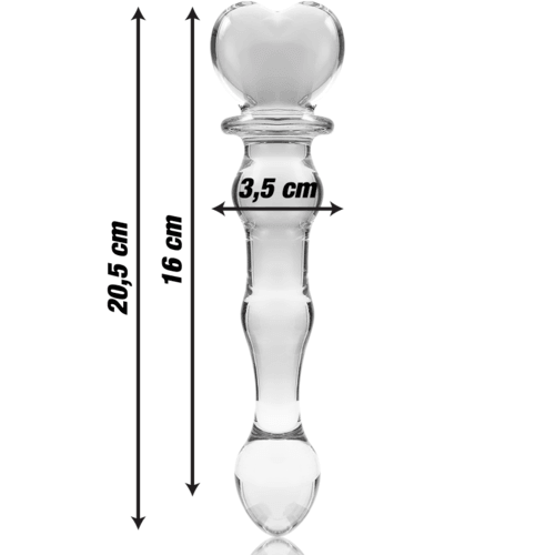 NEBULA SERIES BY IBIZA - MODEL 21 DILDO BOROSILICATE GLASS 20.5 X 3.5 CM CLEAR