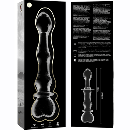 NEBULA SERIES BY IBIZA - MODEL 21 DILDO BOROSILICATE GLASS 20.5 X 3.5 CM CLEAR