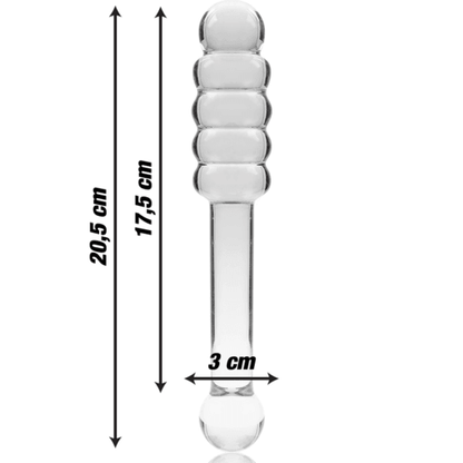 NEBULA SERIES BY IBIZA - MODEL 20 DILDO BOROSILICATE GLASS 20.5 X 3 CM CLEAR