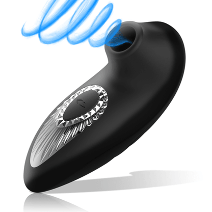 BLACK&SILVER - DRAKE DELUXE SUCKING VIBE RECHARGEABLE SILICONE BLACK