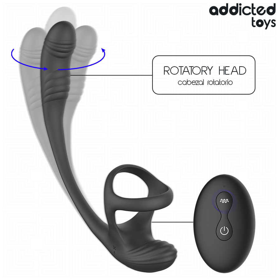 ADDICTED TOYS - PLUG ANAL COM VIBRAÇÃO, OSCILAÇÃO 360º E ESTIMULADOR DE TESTÍCULOS - Infernum Store