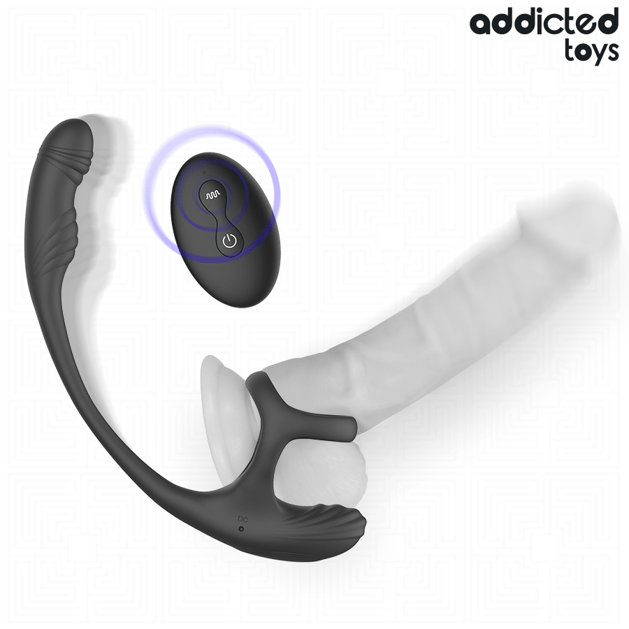 ADDICTED TOYS - PLUG ANAL COM VIBRAÇÃO, OSCILAÇÃO 360º E ESTIMULADOR DE TESTÍCULOS - Infernum Store